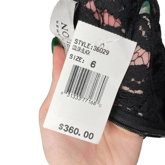 Rickie Freeman for Teri Jon Black Ruched Lace Neck Sheath‎ Dress Size US 6 - Picture 7 of 10